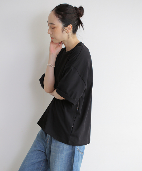 BASERANGE(ベースレンジ)の「BASERANGE/ベースレンジ PIN TEE シャツ(Tシャツ/カットソー・レディース・ブラック・SMALL)」の2枚目の写真