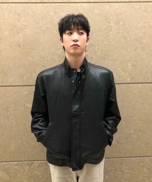 LEFTSEOUL（レフトソウル）の「[ユニセックス] 合成皮革インシジョンジャケット [ブラウン]（ライダースジャケット・レディース・ブラウン・MEDIUM/LARGE）」の8枚目の写真