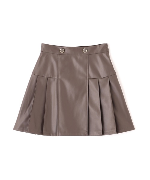 JILL by JILL STUART(ジルバイジルスチュアート)の「サイドプリーツフェイクレザーミニスカート(スカート・レディース・ブラウン/ベージュ・MEDIUM/SMALL)」の13枚目の写真