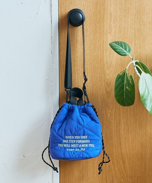 coen(コーエン)の「【新型登場】ロゴ刺繍キカキルト 2way巾着ショルダーバッグ(ショルダーバッグ・レディース・コバルトブルー/その他7/オリーブ/シルバー/ブラック/その他4・FREE)」の4枚目の写真