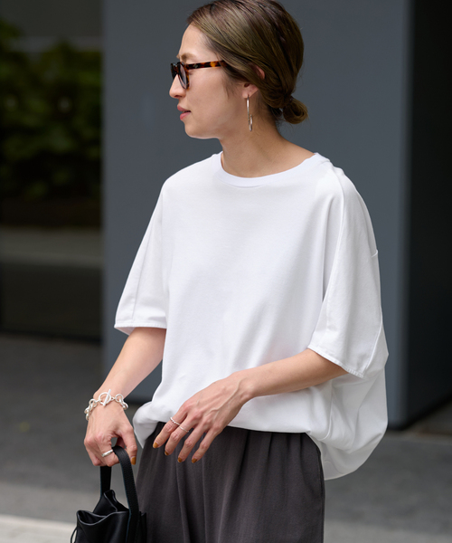 FRAMeWORK(フレームワーク)の「≪WEB限定+一部店舗 / 追加≫スムースコクーンプルオーバー 2(Tシャツ/カットソー・レディース・ブラック/ホワイト/ブラウン・FREE)」の15枚目の写真