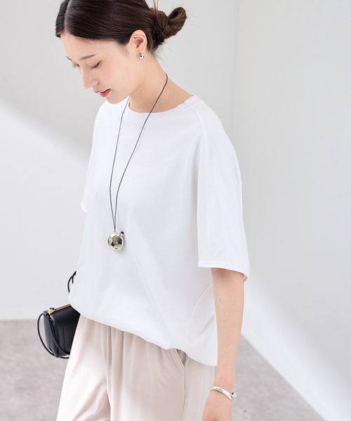 FRAMeWORK(フレームワーク)の「≪WEB限定+一部店舗 / 追加≫スムースコクーンプルオーバー 2(Tシャツ/カットソー・レディース・ブラック/ホワイト/ブラウン・FREE)」の21枚目の写真