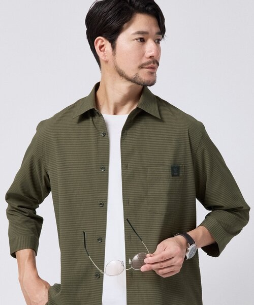 TAKEO KIKUCHI(タケオキクチ)の「【日本製】DotAir(R)サッカー7分袖シャツ(シャツ/ブラウス・メンズ・ブラック/ブルー/カーキ・02/03/04)」の20枚目の写真