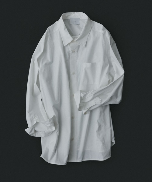 remer(リメール)の「remer 26秋冬新作 / シルキーコットンオーバーサイズシャツ / silky cotton oversized shirt(シャツ/ブラウス・メンズ・モスグリーン/ライトブルー/ホワイト・LARGE/X-SMALL/MEDIUM/SMALL)」の4枚目の写真
