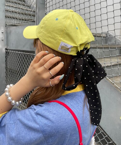 HELLO.SANFRANCISCO(ハローサンフランシスコ)の「【HELLO.SANFRANCISCO】スパンコールロゴリボンキャップ(キャップ・レディース・ピンク/イエロー/ネイビー・ONE SIZE)」の10枚目の写真