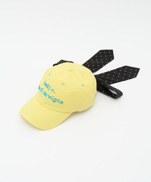 HELLO.SANFRANCISCO(ハローサンフランシスコ)の「【HELLO.SANFRANCISCO】スパンコールロゴリボンキャップ(キャップ・レディース・ピンク/イエロー/ネイビー・ONE SIZE)」の18枚目の写真