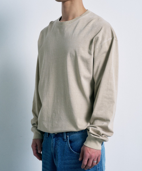 FERNOV(ペルノブ)の「ウォッシュド切り替えロングスリーブサンドベージュ(Tシャツ/カットソー・メンズ・その他・1/2/3)」の2枚目の写真
