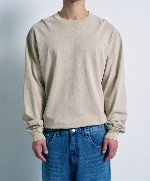 FERNOV(ペルノブ)の「ウォッシュド切り替えロングスリーブサンドベージュ(Tシャツ/カットソー・メンズ・その他・1/2/3)」の3枚目の写真