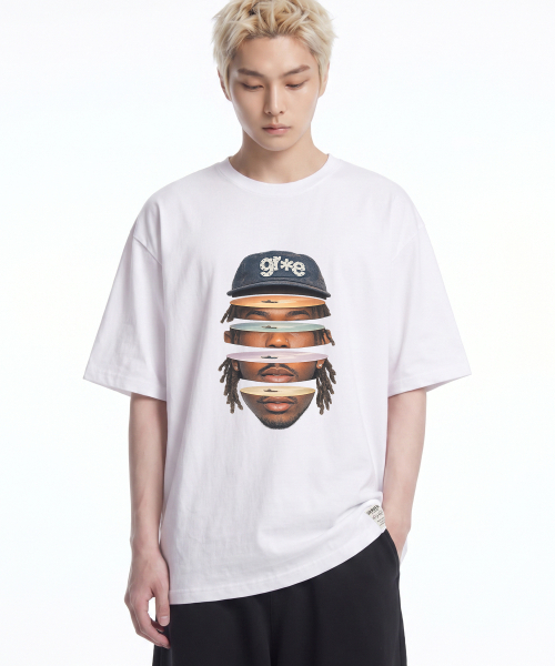 GRAVER ORDINARY（グレイバーオーディナリー）の「[ODNR UNISEX]フェイスグレ半袖Tシャツ_2カラー（Tシャツ/カットソー・レディース・ホワイト/ブラック・SMALL/MEDIUM/LARGE）」の6枚目の写真