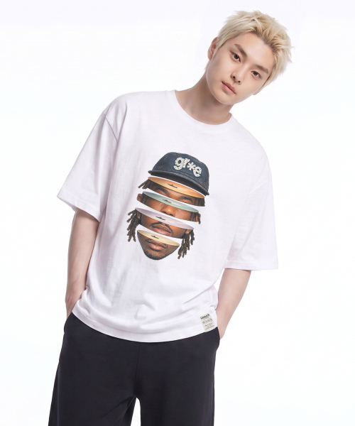 GRAVER ORDINARY（グレイバーオーディナリー）の「[ODNR UNISEX]フェイスグレ半袖Tシャツ_2カラー（Tシャツ/カットソー・レディース・ホワイト/ブラック・SMALL/MEDIUM/LARGE）」の8枚目の写真