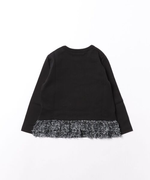 KP(ケーピー)の「mimiちゃんアップリケ シアーツイードフリル 長袖Tシャツ(Tシャツ/カットソー・キッズ・ピンク/ブラック・80cm/100cm/90cm/140cm/130cm/110cm/120cm)」の3枚目の写真
