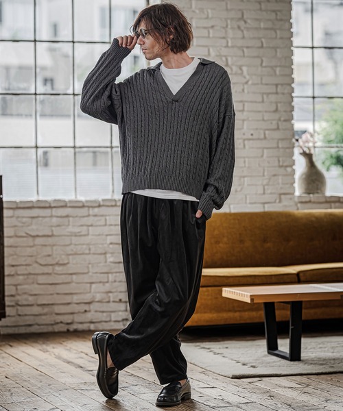 CAMBIO(カンビオ)の「mp15322- Velour Balloon Two Tuck Pants バルーン2タックパンツ(CAM26AW-002)(その他パンツ・メンズ・ブラック/グリーン/チャコール・S/M/L)」の8枚目の写真