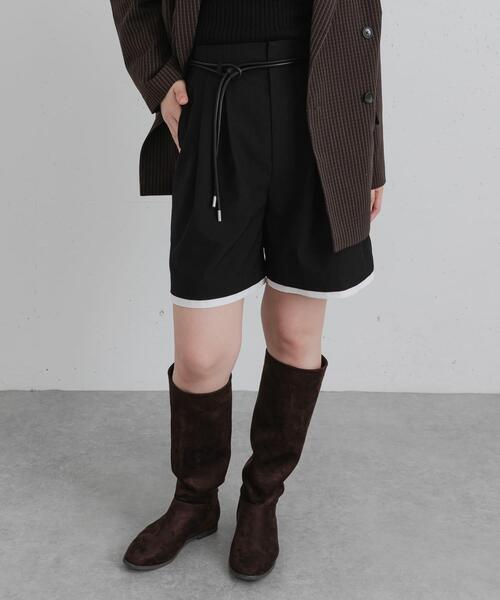 SENSE OF PLACE by URBAN RESEARCH(センスオブプレイスバイアーバンリサーチ)の「『イージーケア』レイヤードヘムショートパンツ(その他パンツ・レディース・グレー系その他/ブラック・MEDIUM/SMALL)」の9枚目の写真