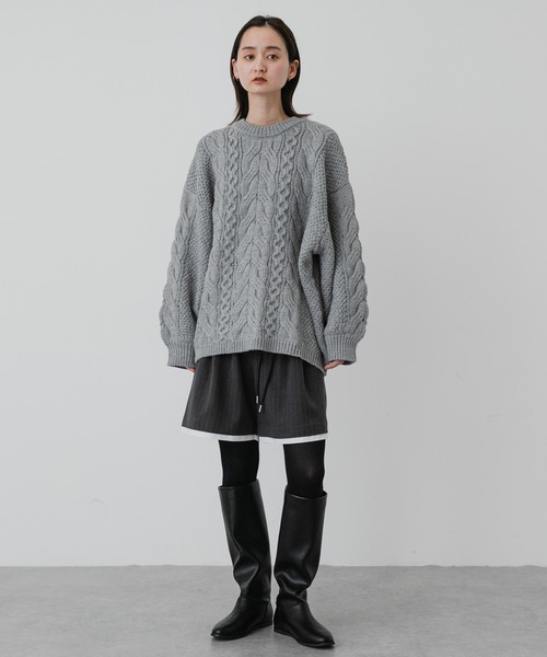 SENSE OF PLACE by URBAN RESEARCH(センスオブプレイスバイアーバンリサーチ)の「『イージーケア』レイヤードヘムショートパンツ(その他パンツ・レディース・グレー系その他/ブラック・MEDIUM/SMALL)」の7枚目の写真