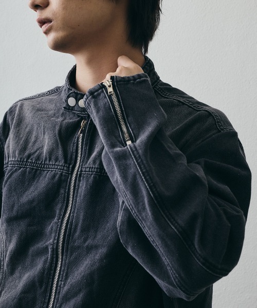 Shoowtime(ショウタイム)の「Vintage-Like Denim Short Blouson / ヴィンテージライクデニムショートブルゾン(デニムジャケット・メンズ・ブラック・MEDIUM/X-LARGE/LARGE)」の6枚目の写真