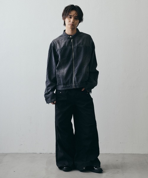 Shoowtime(ショウタイム)の「Vintage-Like Denim Short Blouson / ヴィンテージライクデニムショートブルゾン(デニムジャケット・メンズ・ブラック・MEDIUM/X-LARGE/LARGE)」の7枚目の写真