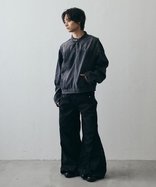 Shoowtime(ショウタイム)の「Vintage-Like Denim Short Blouson / ヴィンテージライクデニムショートブルゾン(デニムジャケット・メンズ・ブラック・MEDIUM/X-LARGE/LARGE)」の8枚目の写真