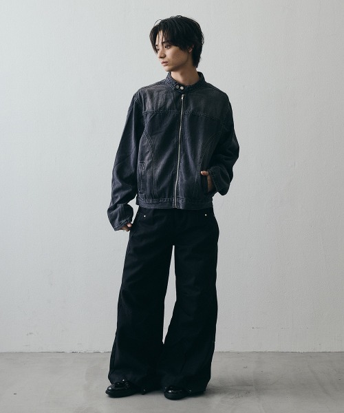 Shoowtime(ショウタイム)の「Vintage-Like Denim Short Blouson / ヴィンテージライクデニムショートブルゾン(デニムジャケット・メンズ・ブラック・MEDIUM/X-LARGE/LARGE)」の9枚目の写真