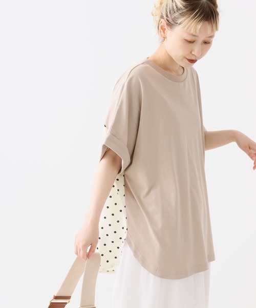 HEART MARKET(ハートマーケット)の「後ろ釦布帛切替チュニック(Tシャツ/カットソー・レディース・グレイッシュベージュ/ダークパープル/チャコール/ブラック・FREE)」の6枚目の写真