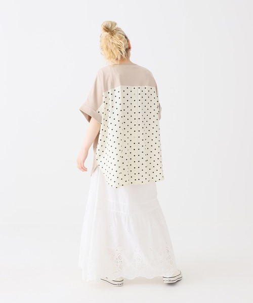 HEART MARKET(ハートマーケット)の「後ろ釦布帛切替チュニック(Tシャツ/カットソー・レディース・グレイッシュベージュ/ダークパープル/チャコール/ブラック・FREE)」の15枚目の写真