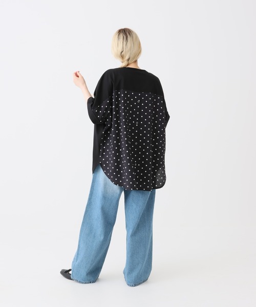 HEART MARKET(ハートマーケット)の「後ろ釦布帛切替チュニック(Tシャツ/カットソー・レディース・グレイッシュベージュ/ダークパープル/チャコール/ブラック・FREE)」の21枚目の写真