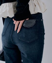 【SALON by Chico】スリットスリムスキニーデニムパンツ