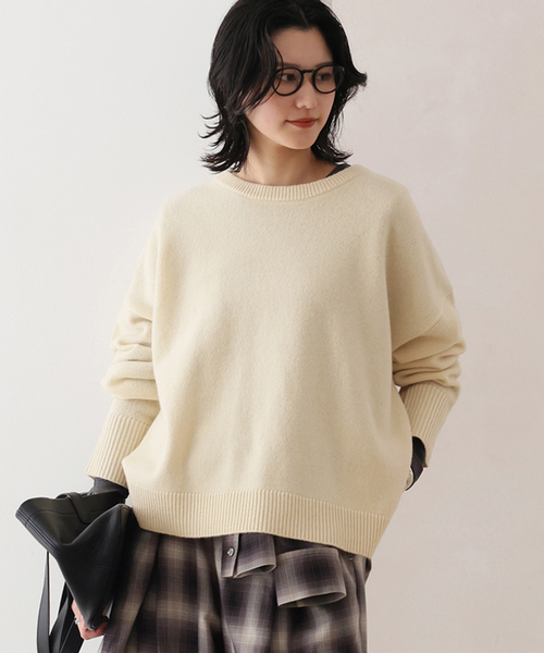 JOURNAL STANDARD（ジャーナルスタンダード）の「COLLINSVILLE クルーネックプルオーバー（ニット/セーター・レディース・チャコールグレー/イエロー/アイボリー・FREE）」の4枚目の写真