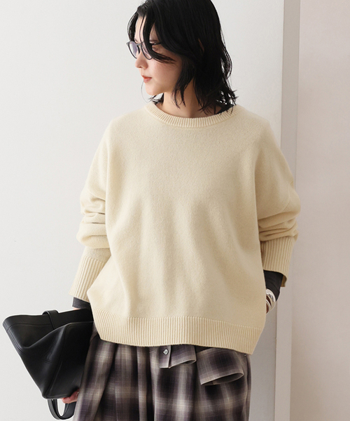 JOURNAL STANDARD（ジャーナルスタンダード）の「COLLINSVILLE クルーネックプルオーバー（ニット/セーター・レディース・チャコールグレー/イエロー/アイボリー・FREE）」の5枚目の写真