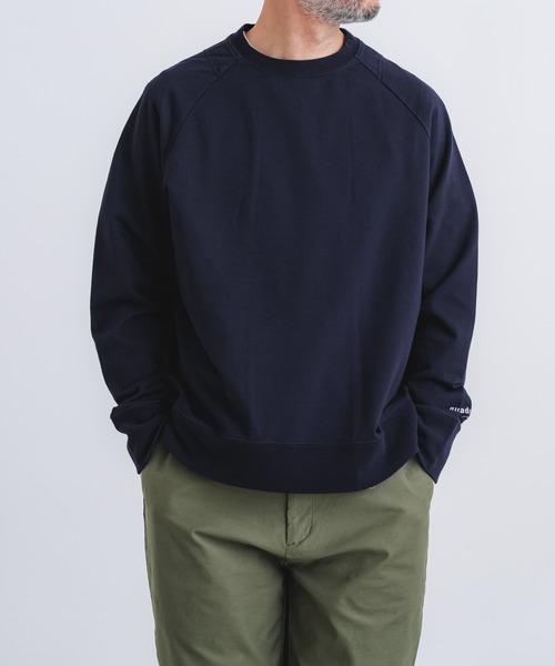 quadro(クオドロ)の「ステッチ裏毛ラグランクルーネックプルオーバー(Tシャツ/カットソー・メンズ・ダークネイビー/グレー・LARGE)」の2枚目の写真
