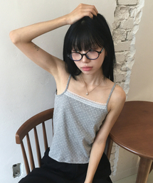 Dot Lace Sleeveless[Gray]