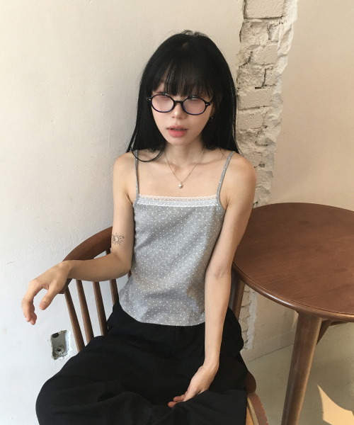 SLEEKGLOW（スリック グロウ）の「Dot Lace Sleeveless[Gray]（Tシャツ/カットソー・レディース・その他・FREE）」の2枚目の写真