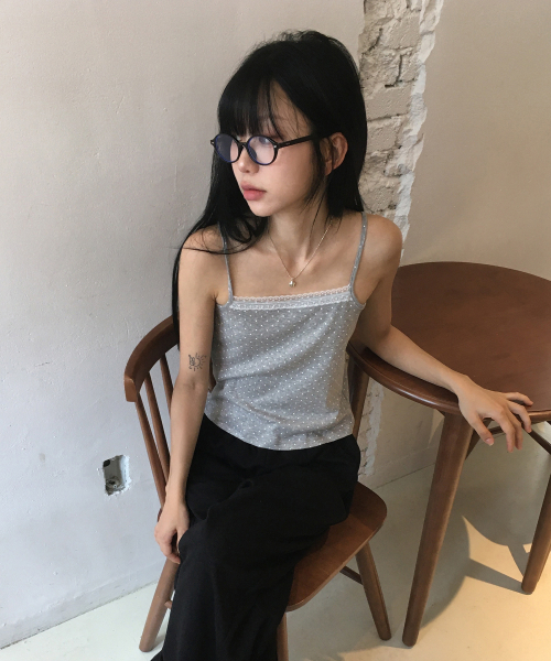 SLEEKGLOW（スリック グロウ）の「Dot Lace Sleeveless[Gray]（Tシャツ/カットソー・レディース・その他・FREE）」の5枚目の写真