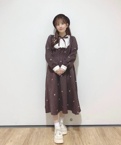 F i.n.t（フィント）の「プチローズ刺繍レースヨークワンピース/fint フィント（ワンピース・レディース・ブラウン/ブラック・FREE）」の13枚目の写真