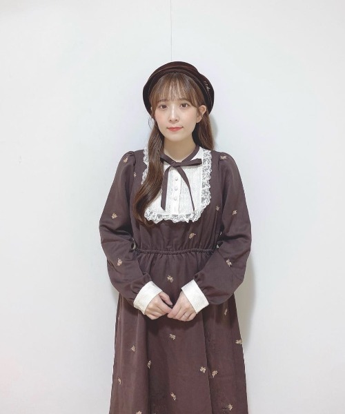 F i.n.t（フィント）の「プチローズ刺繍レースヨークワンピース/fint フィント（ワンピース・レディース・ブラウン/ブラック・FREE）」の14枚目の写真