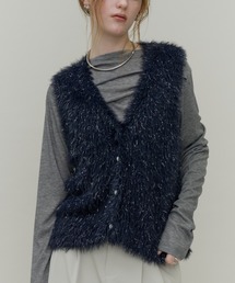 Long lame Shaggy Knit Vest / ロングラメシャギーニットベスト