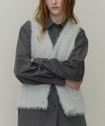 Long lame Shaggy Knit Vest / ロングラメシャギーニットベスト
