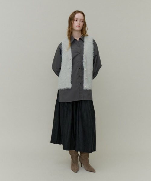 Plumel(プルメル)の「Long lame Shaggy Knit Vest / ロングラメシャギーニットベスト(ベスト・レディース・ネイビー/グレー/アイボリー・MEDIUM)」の13枚目の写真