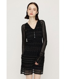 CROCHET KNIT S/OP クロシェニットショートワンピース 秋服