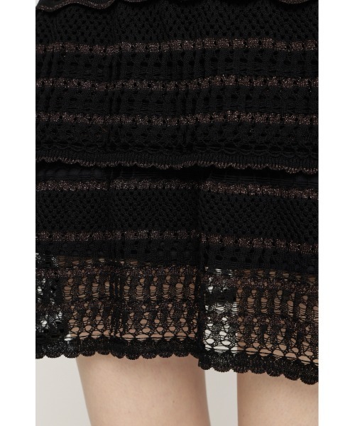 SLY(スライ)の「CROCHET KNIT S/OP クロシェニットショートワンピース 秋服(ワンピース・レディース・ブラック/ネイビー・FREE)」の8枚目の写真