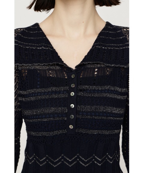 SLY(スライ)の「CROCHET KNIT S/OP クロシェニットショートワンピース 秋服(ワンピース・レディース・ブラック/ネイビー・FREE)」の16枚目の写真