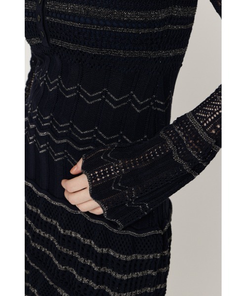 SLY(スライ)の「CROCHET KNIT S/OP クロシェニットショートワンピース 秋服(ワンピース・レディース・ブラック/ネイビー・FREE)」の18枚目の写真
