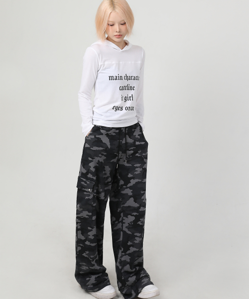 CATTLINE(カトリン)の「ストラップスタッズカーゴパンツ(スウェットパンツ・レディース・チャコール・FREE)」の10枚目の写真