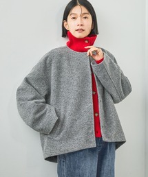 スライバーノーカラーコクーンブルゾン