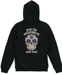 Ol' Basics(オール・ベーシックス) プルパーカー レディース ユニセックス スウェット 死者の日 ドクロ 骸骨 バックプリント プルオーバーパーカー フーディー スエット トップス アメカジ