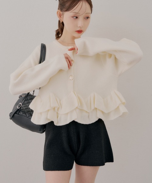 continuer de NICE CLAUP(コンティニューデナイスクラップ)の「ニットショートパンツ(その他パンツ・レディース・グレー/ブラック・SMALL/MEDIUM)」の7枚目の写真
