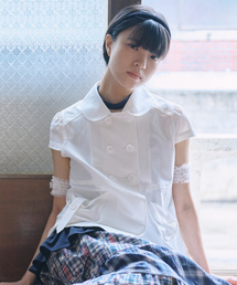 ROUND COLLAR HALF JACKET [WHITE]