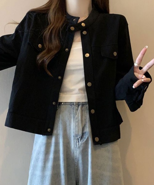Flugge(フラッジー)の「ノーカラーボタンジャケット(その他アウター・レディース・ブラウン・LARGE/MEDIUM)」の3枚目の写真