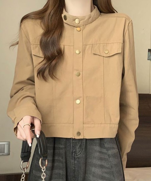 Flugge(フラッジー)の「ノーカラーボタンジャケット(その他アウター・レディース・ブラウン・LARGE/MEDIUM)」の4枚目の写真