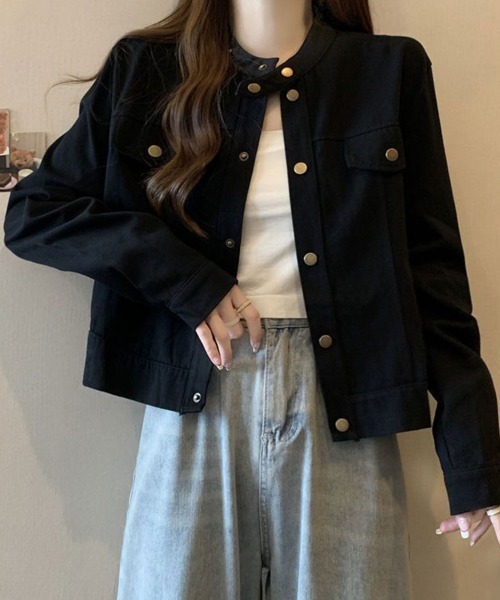 Flugge(フラッジー)の「ノーカラーボタンジャケット(その他アウター・レディース・ブラウン・LARGE/MEDIUM)」の5枚目の写真