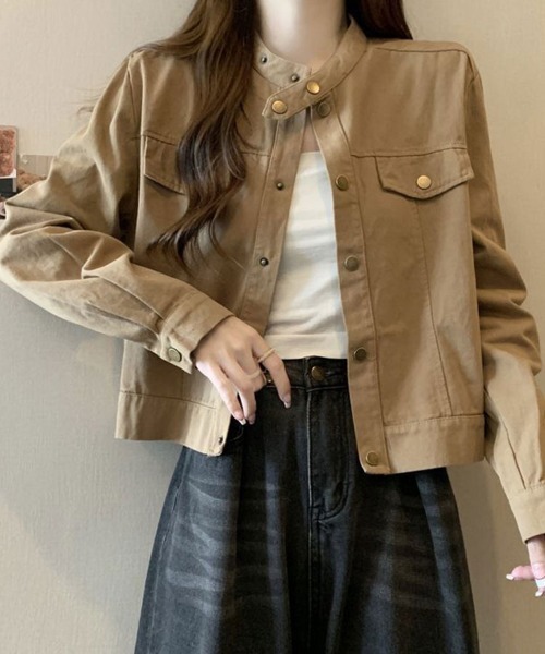 Flugge(フラッジー)の「ノーカラーボタンジャケット(その他アウター・レディース・ブラウン・LARGE/MEDIUM)」の6枚目の写真